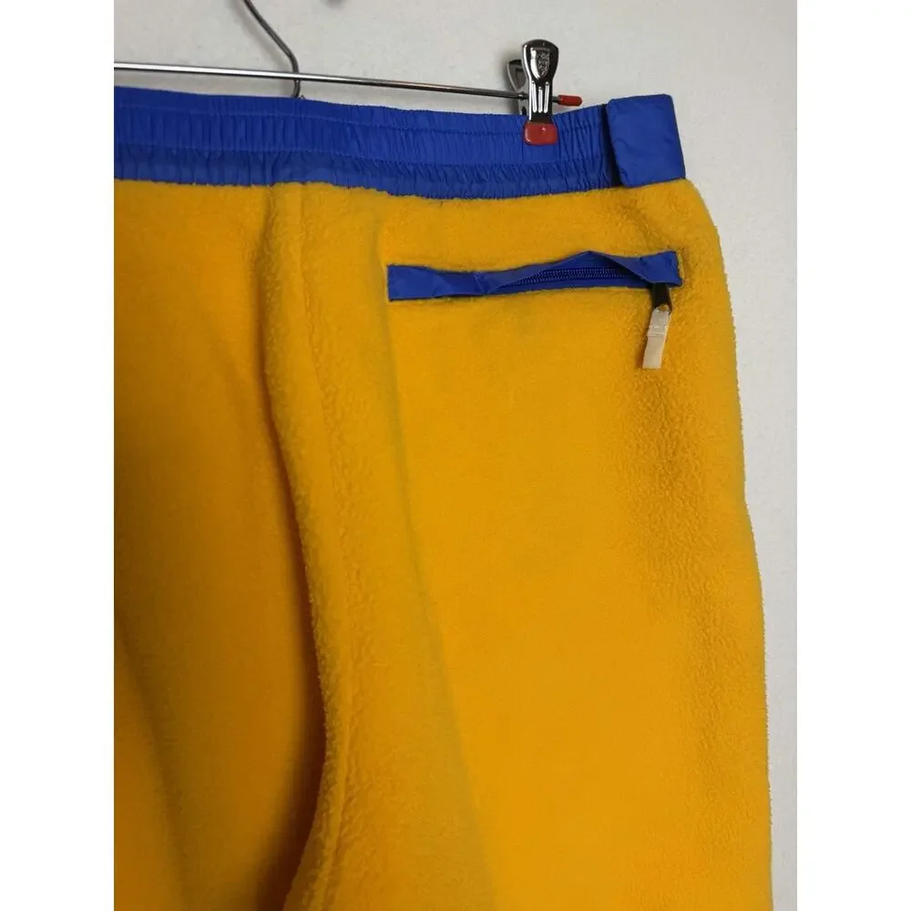The North Face Colorblock Fleece Jogger Side Zipper Yellow Pants Men's Size L